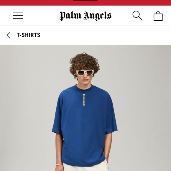 トップス Palm Angels NS LOGO OVER T-shirt Palm Angels Ns Logo Over Tee in Blue for Men | Lyst